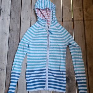 Kirra Vintage Grey and Blue Striped Top Size Small